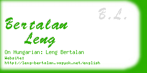 bertalan leng business card